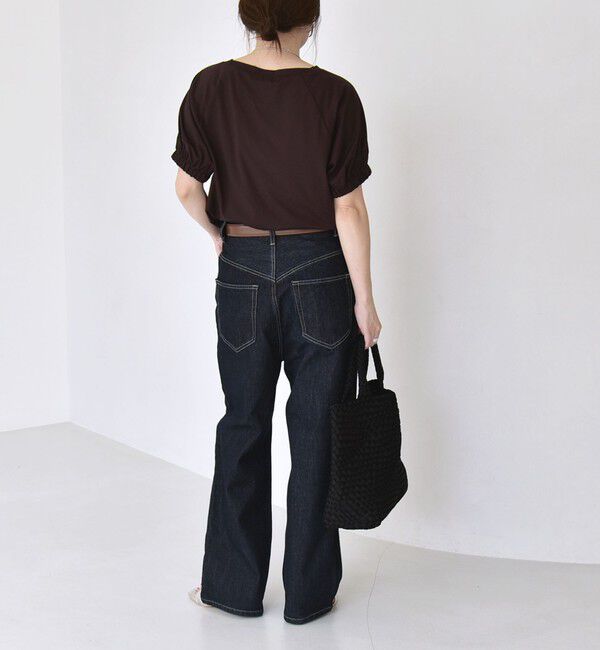 quaranciel「quaranciel:〈洗濯機可能〉シルク ミックス パフ スリーブ プルオーバー」|Tシャツ・カットソー|
