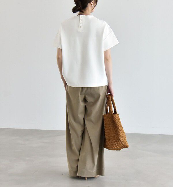 quaranciel「quaranciel:〈洗濯機可能〉ライト ポンチ バッグ ボタン ショートスリーブ TEE」|Tシャツ・カットソー|