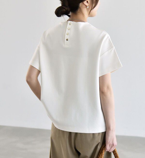 quaranciel「quaranciel:〈洗濯機可能〉ライト ポンチ バッグ ボタン ショートスリーブ TEE」|Tシャツ・カットソー|