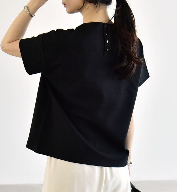 quaranciel「quaranciel:〈洗濯機可能〉ライト ポンチ バッグ ボタン ショートスリーブ TEE」|Tシャツ・カットソー|