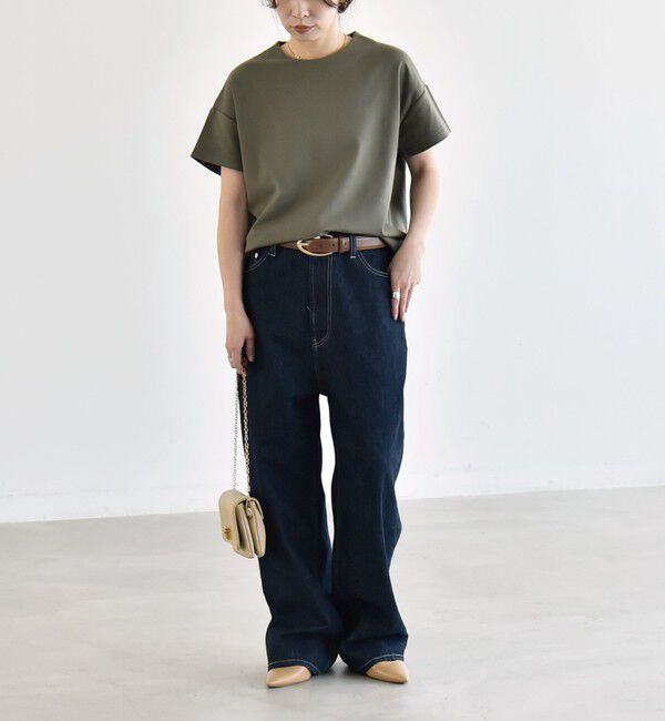 quaranciel「quaranciel:〈洗濯機可能〉ライト ポンチ バッグ ボタン ショートスリーブ TEE」|Tシャツ・カットソー|