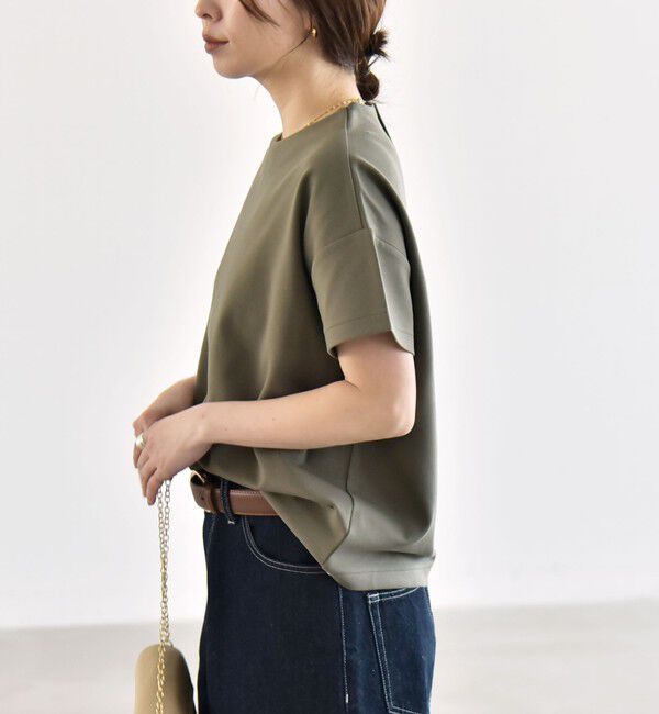 quaranciel「quaranciel:〈洗濯機可能〉ライト ポンチ バッグ ボタン ショートスリーブ TEE」|Tシャツ・カットソー|