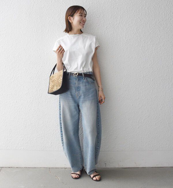 SHIPS any「SHIPS any:〈洗濯機可能〉ジャージー フレンチスリーブ レース TEE」|Tシャツ・カットソー|