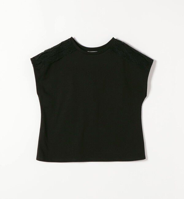 SHIPS any「SHIPS any:〈洗濯機可能〉ジャージー フレンチスリーブ レース TEE」|Tシャツ・カットソー|