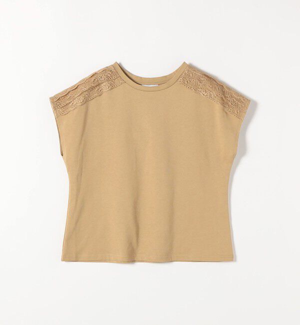 SHIPS any「SHIPS any:〈洗濯機可能〉ジャージー フレンチスリーブ レース TEE」|Tシャツ・カットソー|