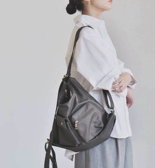 quaranciel「《予約》quaranciel:〈撥水加工〉3WAY ナイロン リュック / ショルダーバッグ（A4対応）」|ショルダー・メッセンジャー|