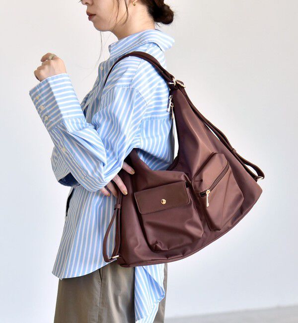quaranciel「《予約》quaranciel:〈撥水加工〉3WAY ナイロン リュック / ショルダーバッグ（A4対応）」|ショルダー・メッセンジャー|