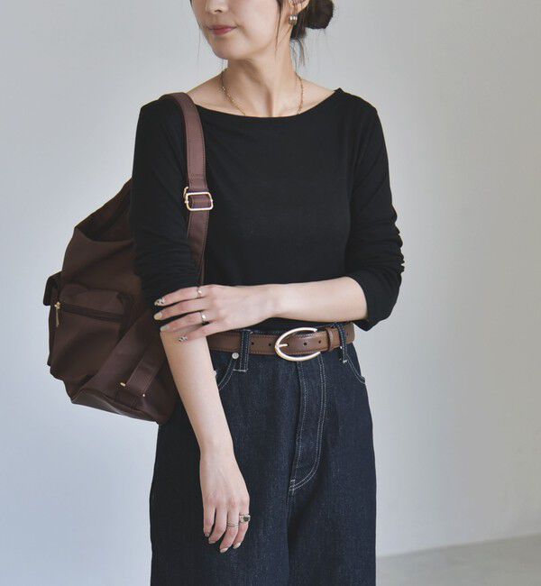 quaranciel「《予約》quaranciel:〈手洗い可能〉ウール ミックス シアー ボートネック プルオーバー」|Tシャツ・カットソー|