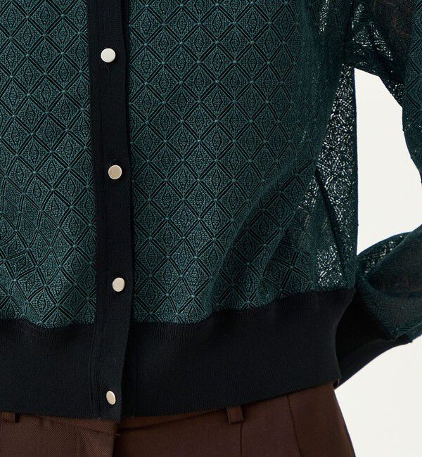 Ballsey「ジオメトリックエンブロイダリー クルーネックカーディガン」|シャツ・ブラウス|