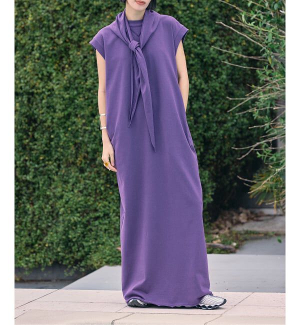  「CUTDRESS with SCARF：ワンピース」|ワンピース|パープル