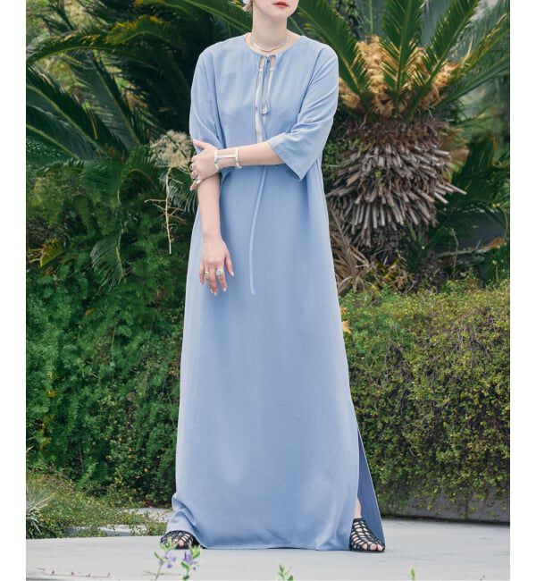  「ASA LIKE KAFTAN LEAN DRESS：ワンピース」|ワンピース|ブルー