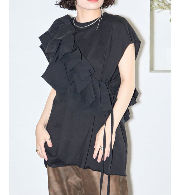  「RUFFLE Tシャツ」|Tシャツ・カットソー|ブラック