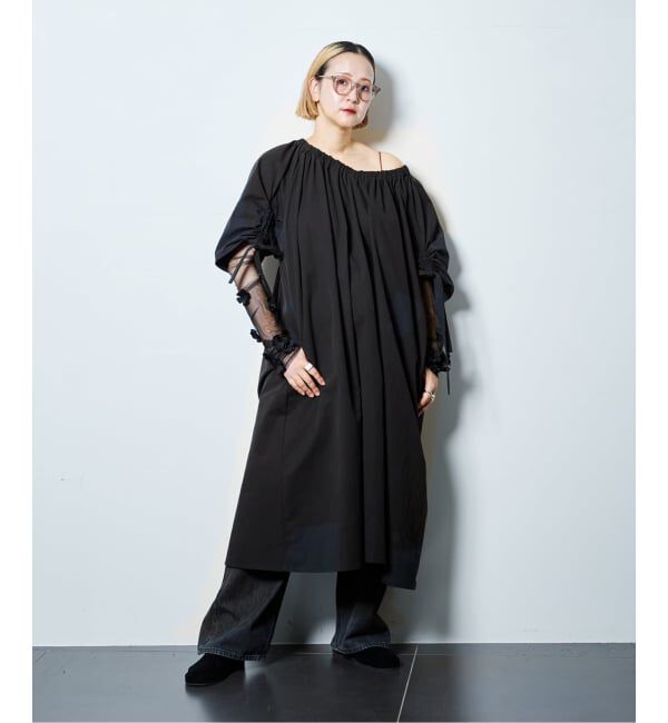  「GATHER SLEEVE DRESS：ワンピース」|ワンピース|