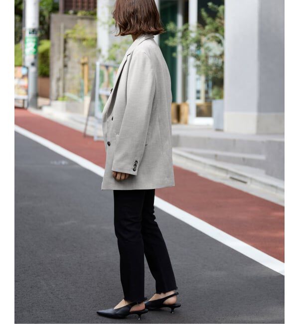 SLOBE IENA「《セットアップ対応可/追加2》ウォッシャブルツイルダブルジャケット」|テーラードジャケット|