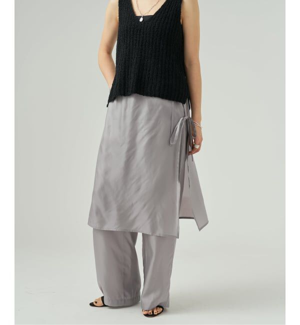 VERMEIL par iena「INSCRIRE アンスクリア Cupro Layered パンツ I26SS-PT186」|その他|グレーB
