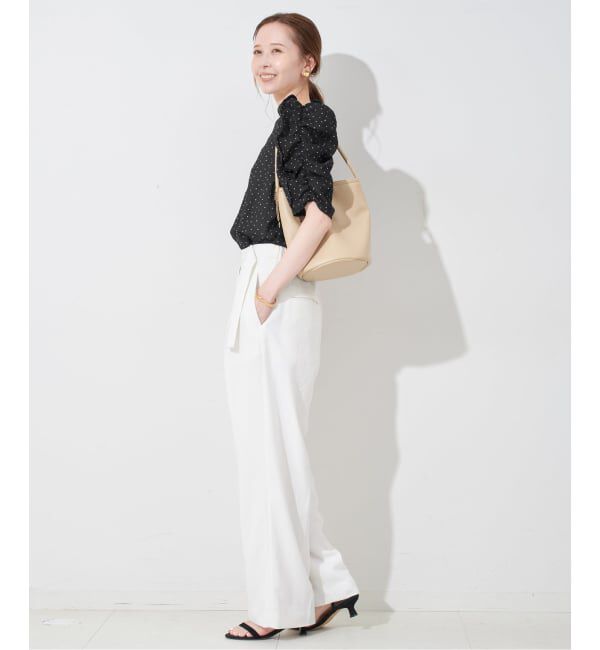 SLOBE IENA「《WEB限定カラーあり/追加》シアードット袖ボリュームブラウス」|シャツ・ブラウス|
