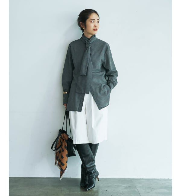 VERMEIL par iena「Glen Check ボウブラウス」|シャツ・ブラウス|
