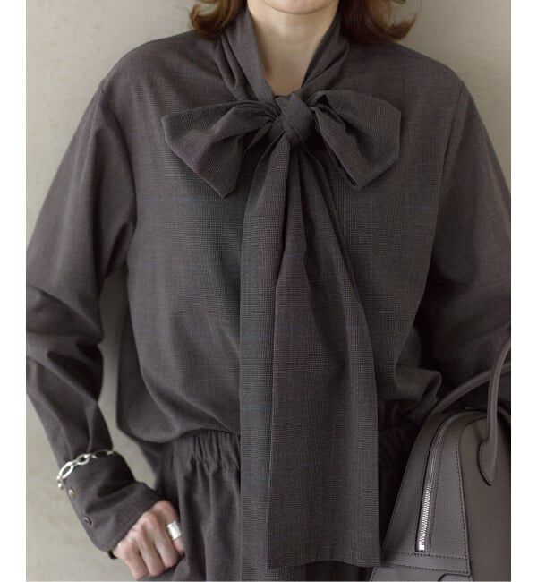 VERMEIL par iena「Glen Check ボウブラウス」|シャツ・ブラウス|