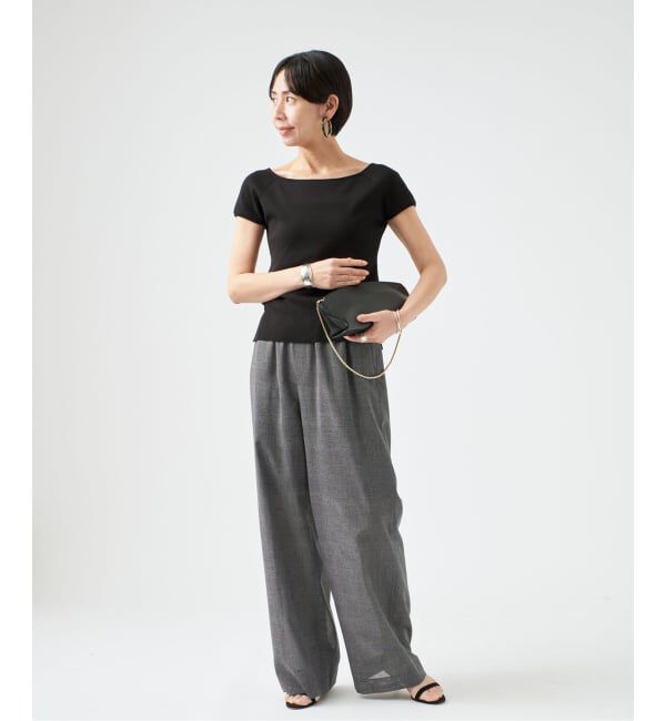 VERMEIL par iena「Glen Check イージーパンツ」|スラックス|