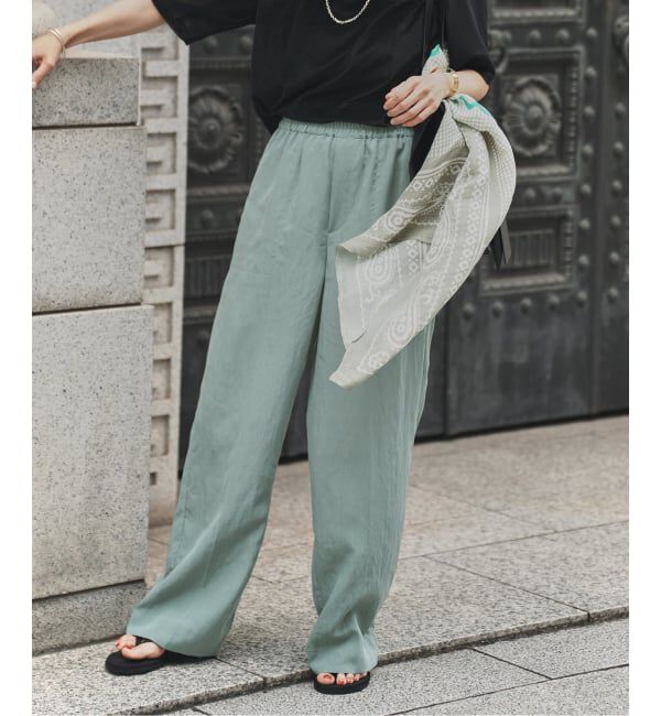 VERMEIL par iena「Dry Poplin イージーパンツ」|その他|グリーン B