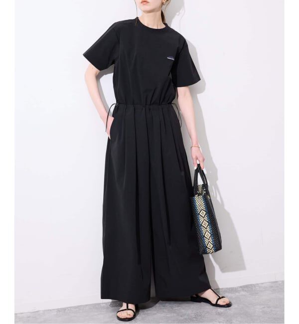 SLOBE IENA「《撥水/UVカット/ストレッチ/WEB限定/追加》THOUSAND MILE SLOBE別注 オールインワン」|オールインワン|ブラック