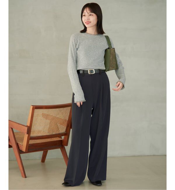 SLOBE IENA「《WEB限定/4サイズ展開/追加予約》イージーワイドパンツ」|スラックス|