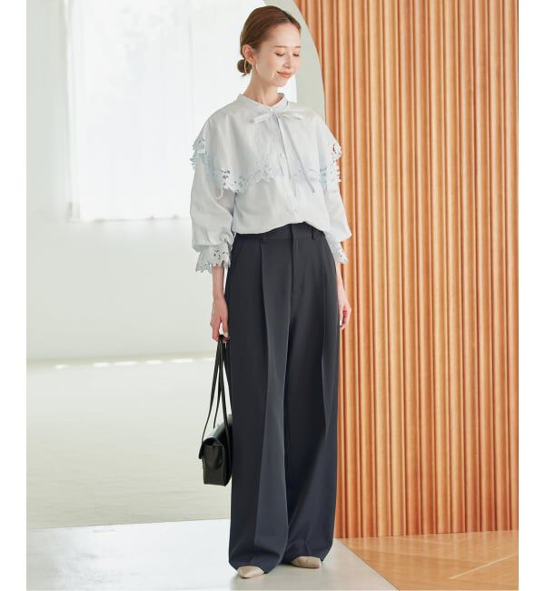SLOBE IENA「《WEB限定/4サイズ展開/追加予約》イージーワイドパンツ」|スラックス|