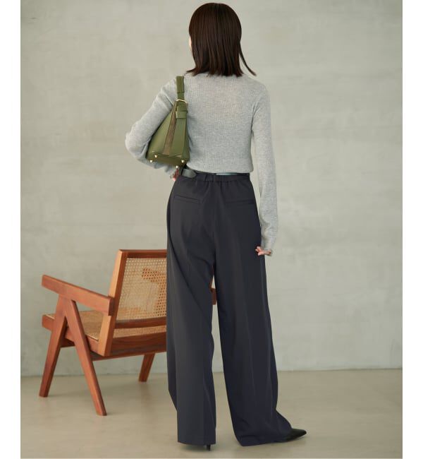 SLOBE IENA「《WEB限定/4サイズ展開/追加予約》イージーワイドパンツ」|スラックス|