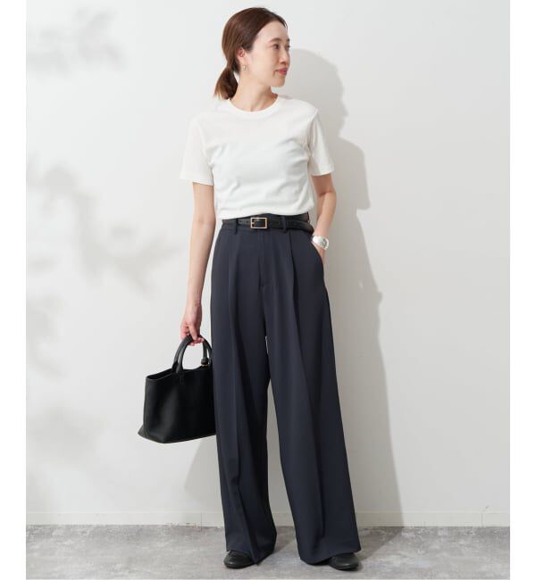 SLOBE IENA「《WEB限定/4サイズ展開/追加予約》イージーワイドパンツ」|スラックス|