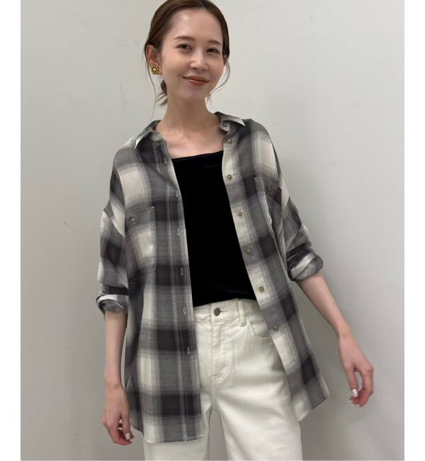 SLOBE IENA「《WEB限定カラーあり/追加》ビエラチェックルーズシャツ」|シャツ・ブラウス|