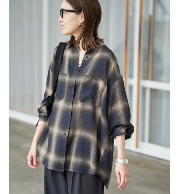 SLOBE IENA「《WEB限定カラーあり/追加》ビエラチェックルーズシャツ」|シャツ・ブラウス|
