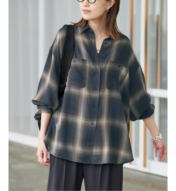 SLOBE IENA「《WEB限定カラーあり/追加》ビエラチェックルーズシャツ」|シャツ・ブラウス|