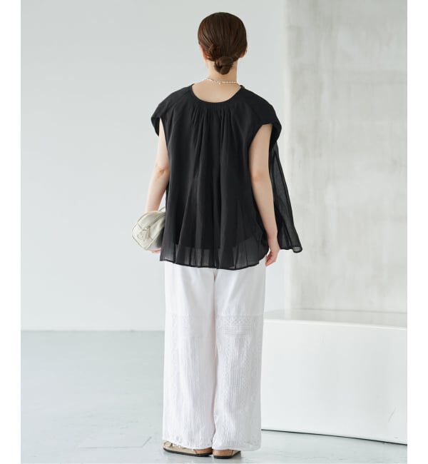 IENA「MARILYN MOON/マリリンムーン sheer cotton bl ブラウス 4263-104」|シャツ・ブラウス|