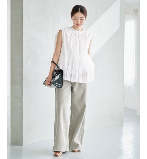 IENA「MARILYN MOON/マリリンムーン sheer cotton bl ブラウス 4263-104」|シャツ・ブラウス|