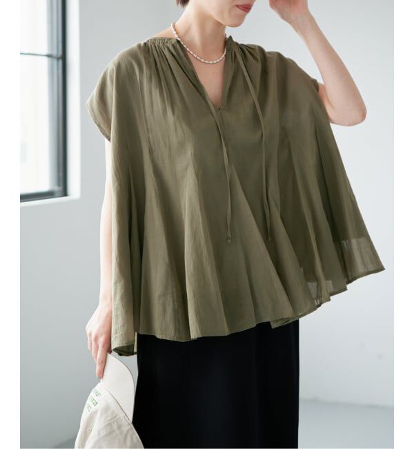 IENA「MARILYN MOON/マリリンムーン sheer cotton bl ブラウス 4263-104」|シャツ・ブラウス|
