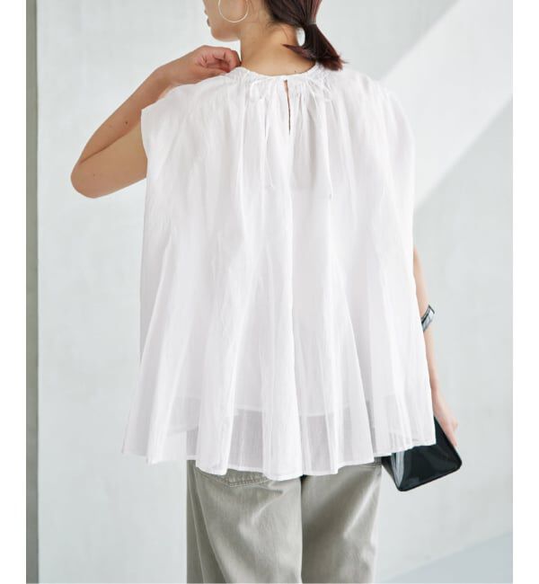IENA「MARILYN MOON/マリリンムーン sheer cotton bl ブラウス 4263-104」|シャツ・ブラウス|ホワイト