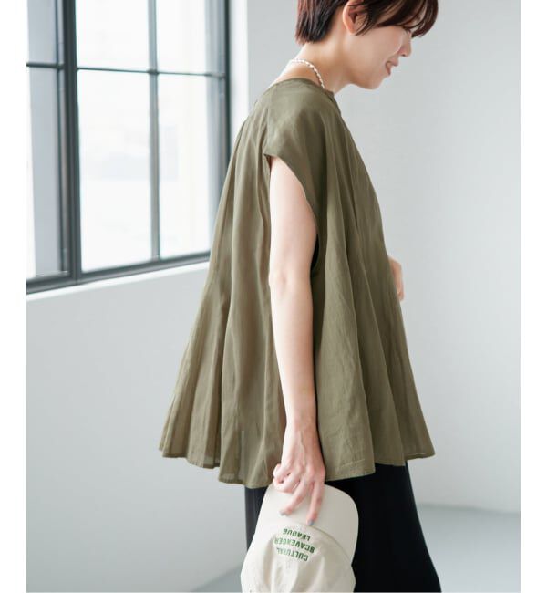 IENA「MARILYN MOON/マリリンムーン sheer cotton bl ブラウス 4263-104」|シャツ・ブラウス|カーキ