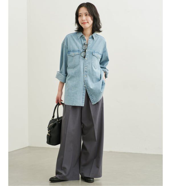 SLOBE IENA「《WEB限定/接触冷感/UVカット/吸水速乾/4サイズ展開/追加》ワイドスラックス」|スラックス|