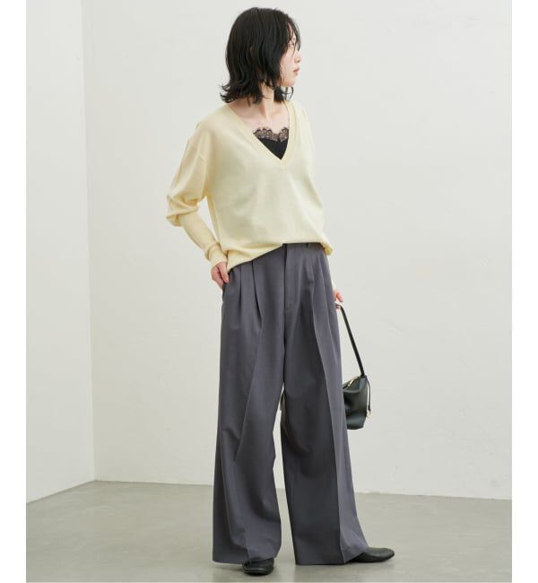 SLOBE IENA「《WEB限定/接触冷感/UVカット/吸水速乾/4サイズ展開/追加》ワイドスラックス」|スラックス|