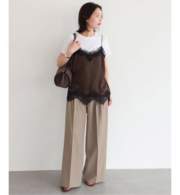 SLOBE IENA「《WEB限定/接触冷感/UVカット/吸水速乾/4サイズ展開/追加》ワイドスラックス」|スラックス|