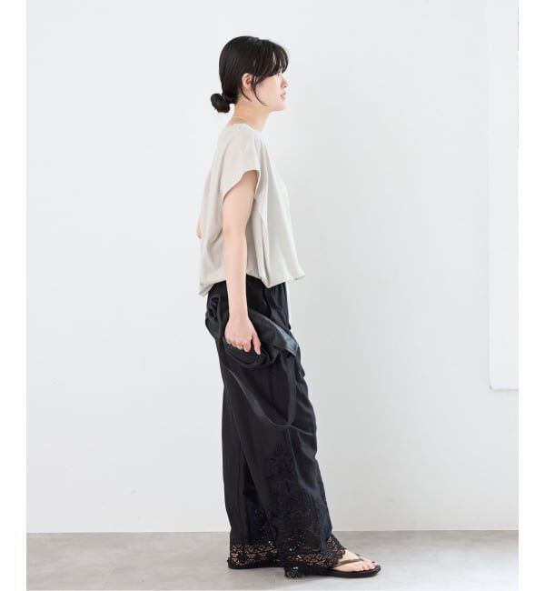 IENA「《追加2/接触冷感》フレンチタックスリーブ ドロストTシャツ」|Tシャツ・カットソー|
