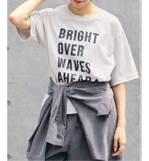 IENA「コットンフロントロゴTシャツ」|Tシャツ・カットソー|グレーA