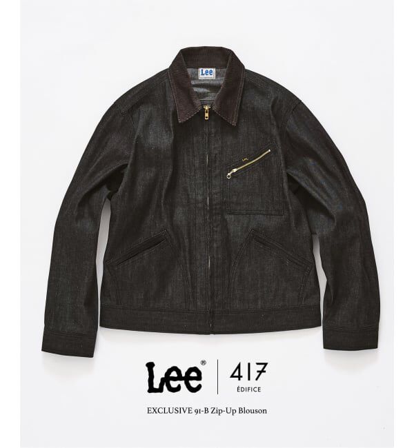 417 EDIFICE「LEE &times; 417 91-B ジップブルゾン」|デニムジャケット|ブラック