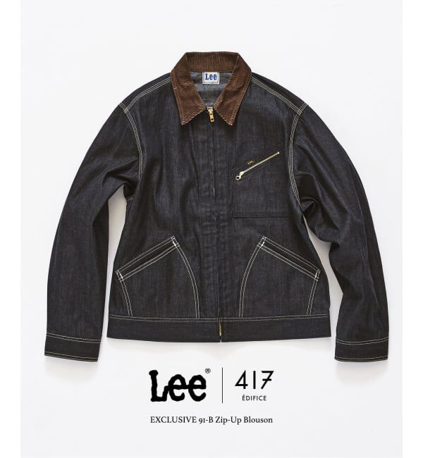 417 EDIFICE「LEE &times; 417 91-B ジップブルゾン」|デニムジャケット|ネイビー