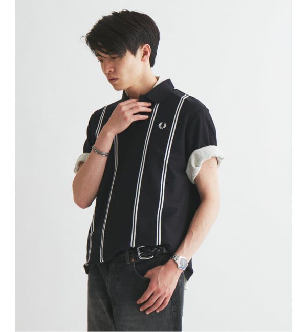 JOURNAL STANDARD「FRED PERRY / フレッドペリー 別注 ストライプ ピケ ポロシャツ」|ポロシャツ|