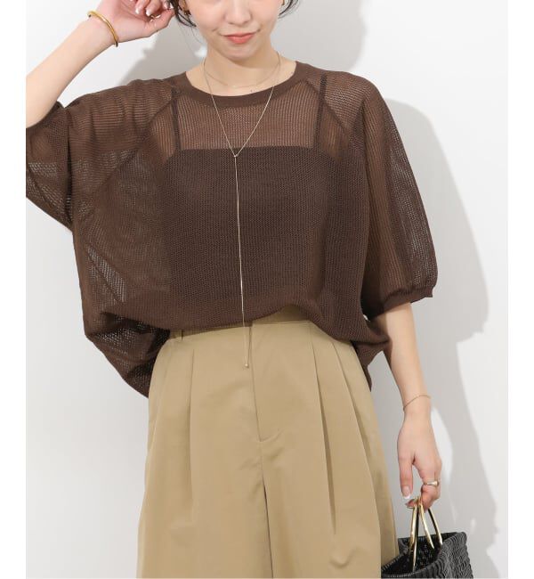 JOURNAL STANDARD relume「リネンミックスメッシュハーフスリーブプルオーバー」|ニット・セーター|