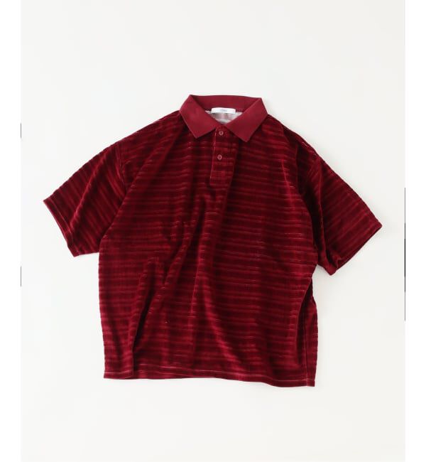 JOURNAL STANDARD relume「ベロア ボーダー ポロシャツ」|ポロシャツ|レッド