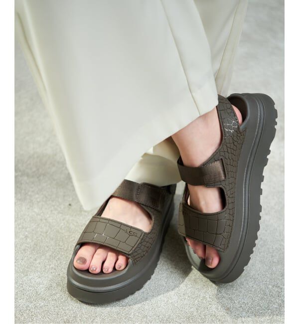  「《WEB限定》UGG/アグ W GOLDEN GLOW EMBOSSED」|サンダル|ブラウン