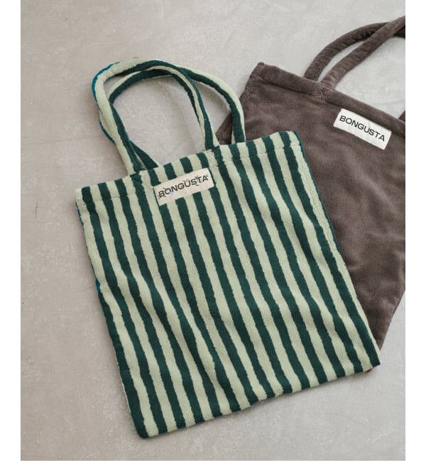  「《追加 / 一部カラーWEB限定》BONGUSTA/ボングスタ STRIPED トートバッグ」|トートバッグ|グリーン C