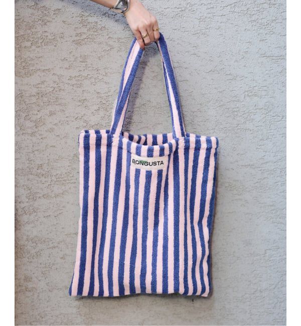 「《追加 / 一部カラーWEB限定》BONGUSTA/ボングスタ STRIPED トートバッグ」|トートバッグ|ネイビー